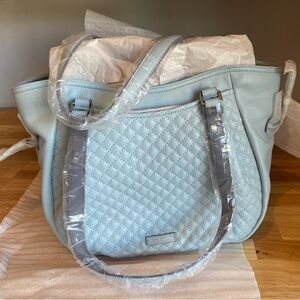 💙👜Vera Bradley Leather Carryall Glenna in Dusty Blue💙👜